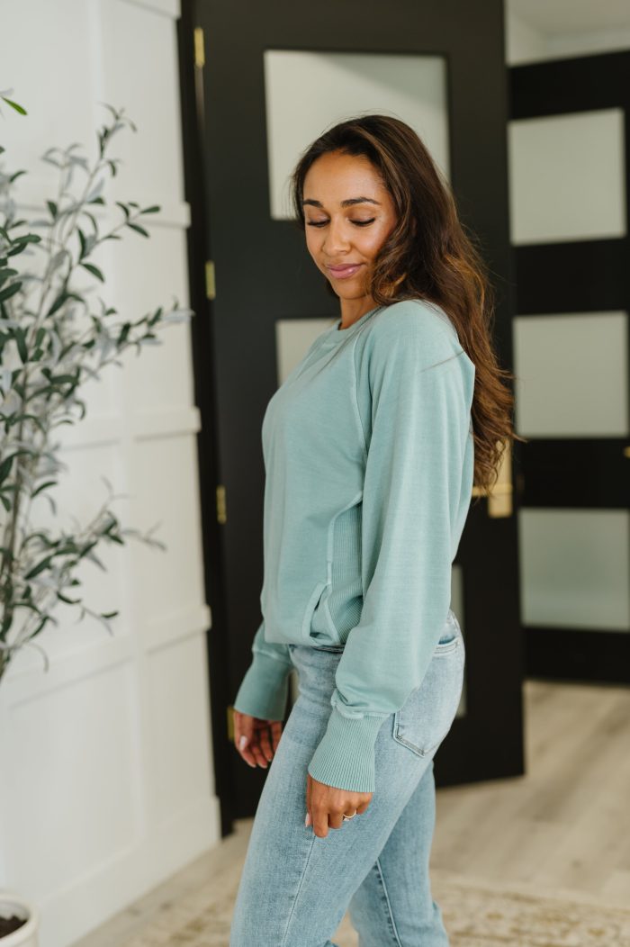 For the Experience Relaxed Pullover in Ash Blue - Image 3