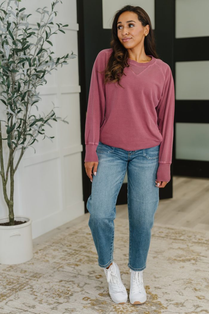 For the Experience Relaxed Pullover in Cabernet - Image 5