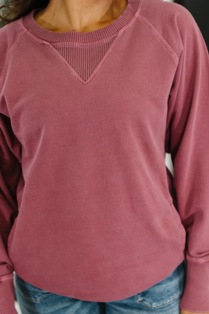 For the Experience Relaxed Pullover in Cabernet - Image 2