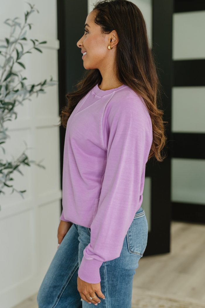 For the Experience Relaxed Pullover in Lavender - Image 4