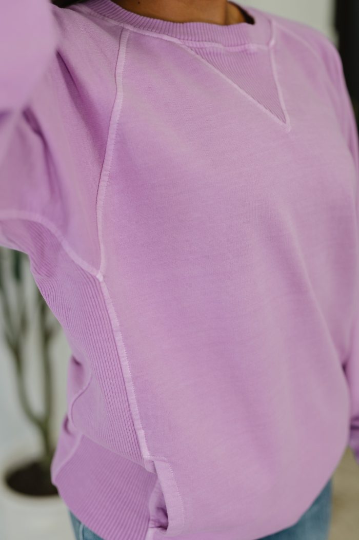 For the Experience Relaxed Pullover in Lavender - Image 2