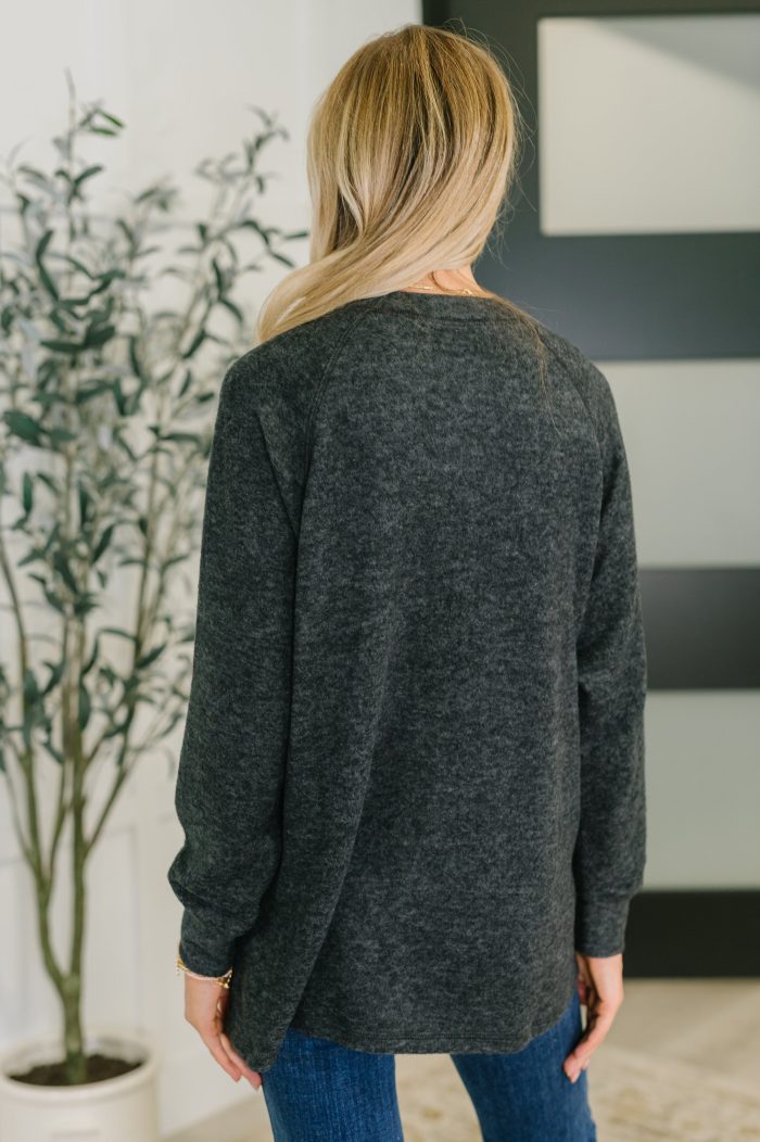 Urban Flux Scooped Hi-Low Long Pullover in Black - Image 5